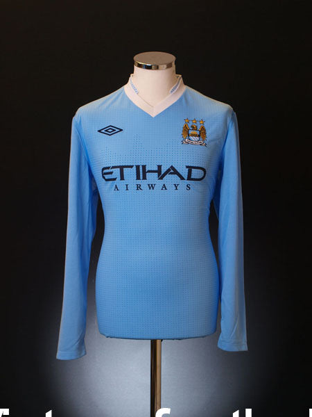 2011-12 Manchester City Home Shirt L/S S Football Shirt