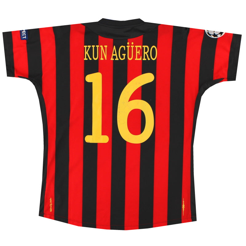 2011-12 Manchester City Umbro Champions League Away Shirt Kun Aguero #16 L Football Shirt