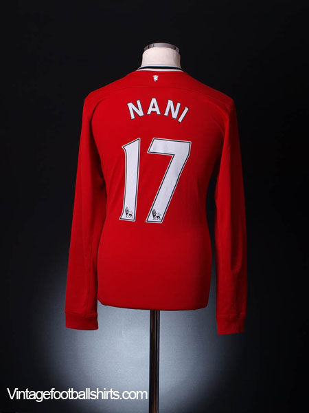 2011-12 Manchester United Home Shirt Nani #17 L/S M Football Shirt