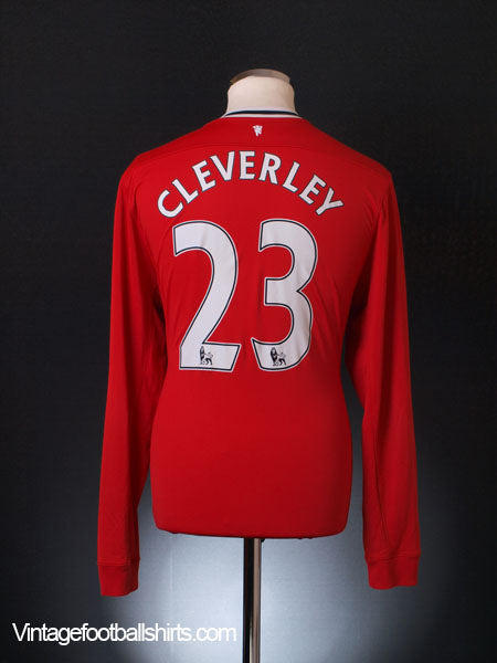 2011-12 Manchester United Nike Home Shirt Cleverley #23 L/S L Football Shirt