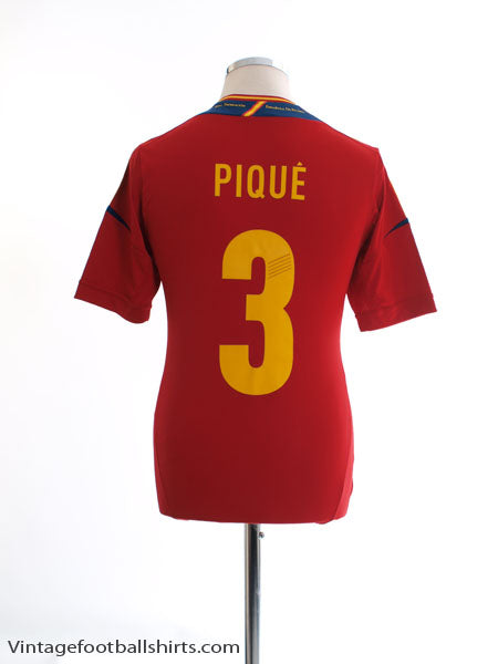 2011-12 Spain Home Shirt Pique #3 *Mint* S Football Shirt