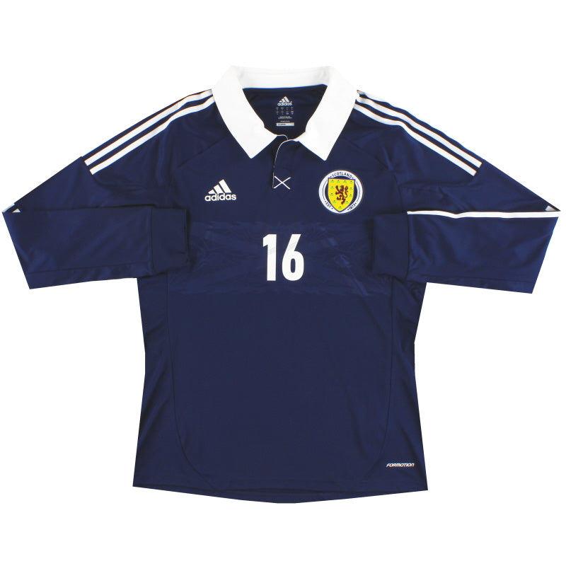 2011-13 Scotland adidas Player Issue Home Shirt #16 L/S L Football Shirt