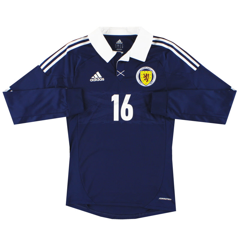2011-13 Scotland adidas Player Issue Home Shirt #16 L/S *As New* S Football Shirt