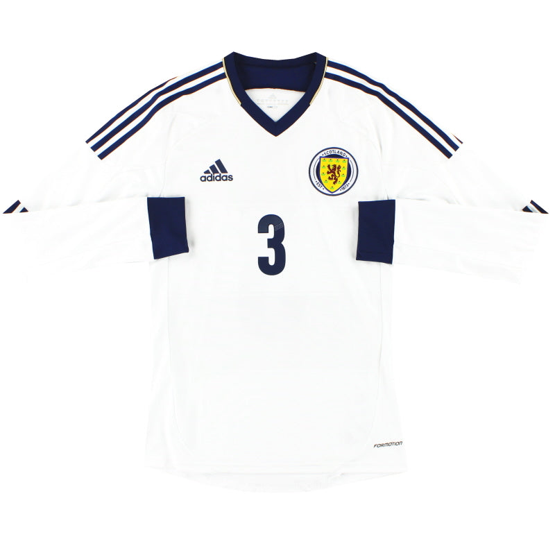 2012-14 Scotland adidas Formotion Player Issue Away Shirt L/S #3 *As New* S Football Shirt