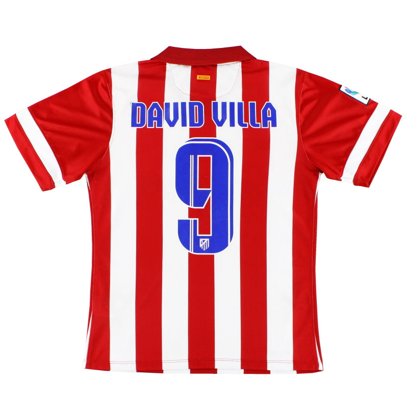 2013-14 Atletico Madrid 'Authentic' Home Shirt David Villa #9 M Football Shirt