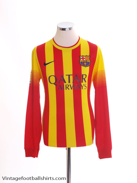 2013-14 Barcelona Away Shirt L/S S Football Shirt