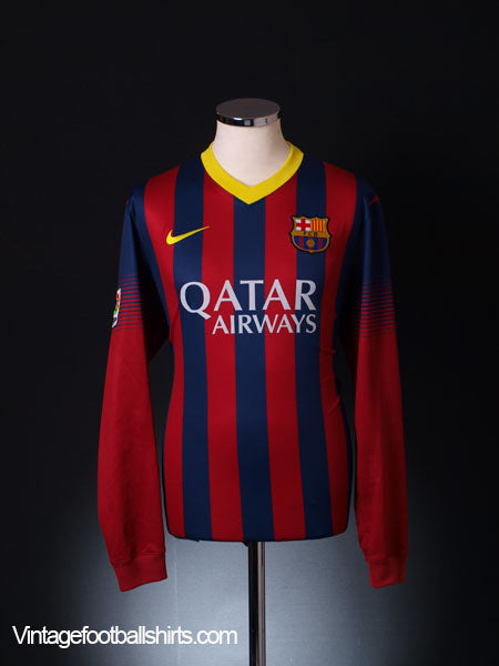 2013-14 Barcelona Home Shirt L/S L Football Shirt