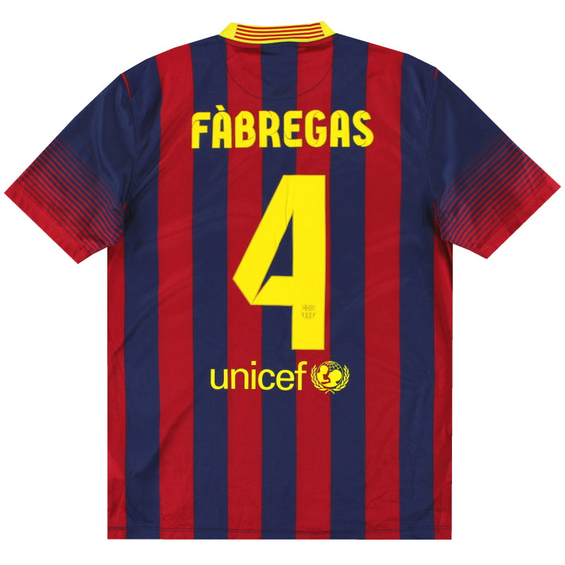 2013-14 Barcelona Nike Home Shirt Fabregas #4 M Football Shirt