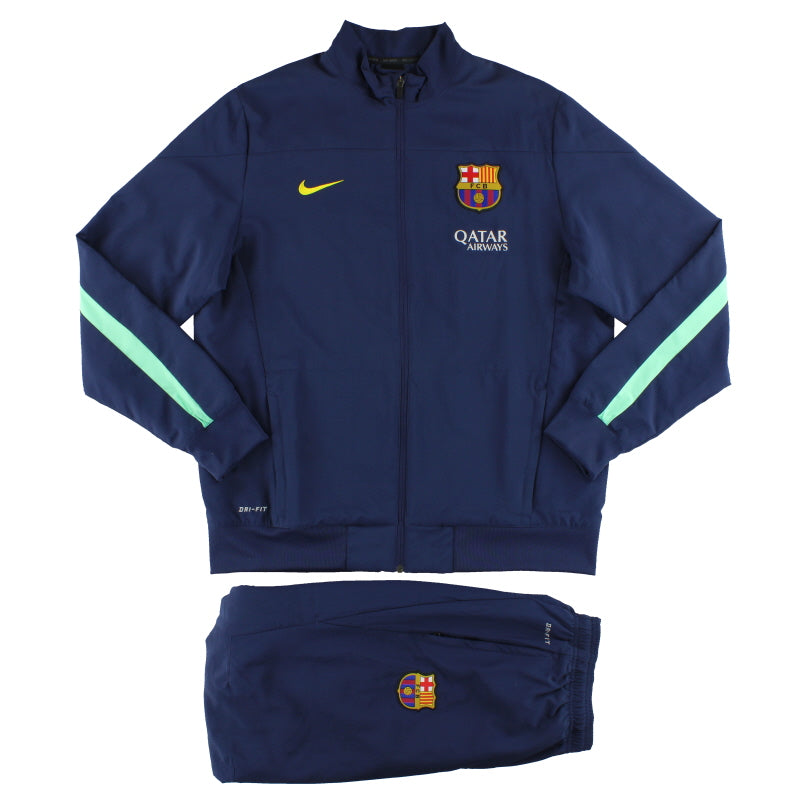 2013-14 Barcelona Nike Woven Sideline Warm-Up Tracksuit *Mint* L Tracksuit