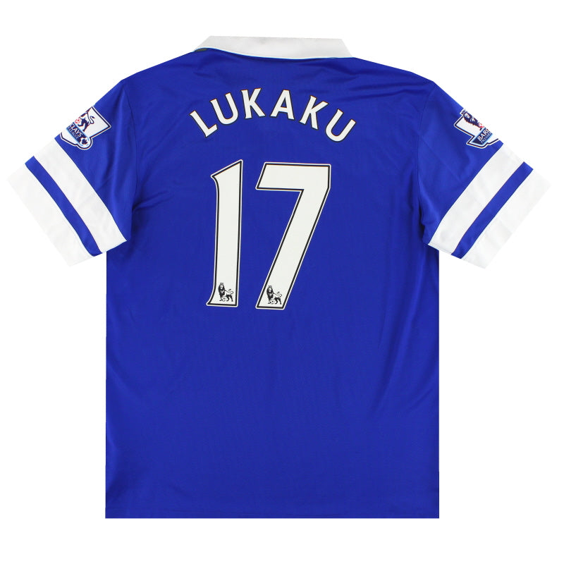 2013-14 Everton Nike Home Shirt Lukaku #17 L Football Shirt
