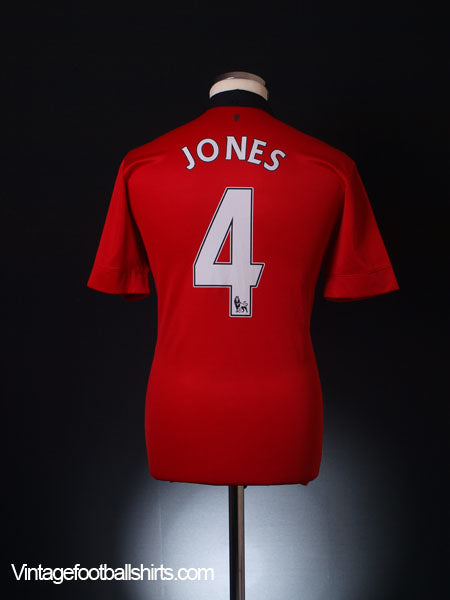 2013-14 Manchester United Home Shirt Jones #4 *Mint* M Football Shirt
