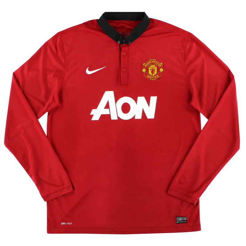 2013-14 Manchester United Nike Home Shirt L/S L Football Shirt