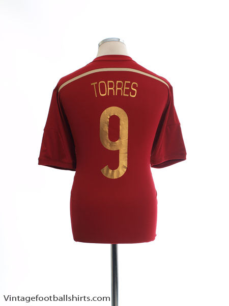 2013-15 Spain Home Shirt Torres #9 *Mint* L Football Shirt