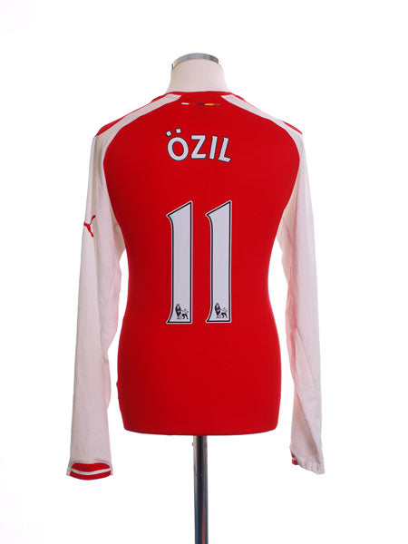 2014-15 Arsenal Home Shirt Ozil #11 L/S M Football Shirt