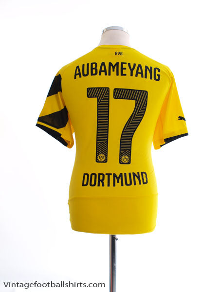 2014-15 Borussia Dortmund Home Shirt Aubameyang #17 L Football Shirt