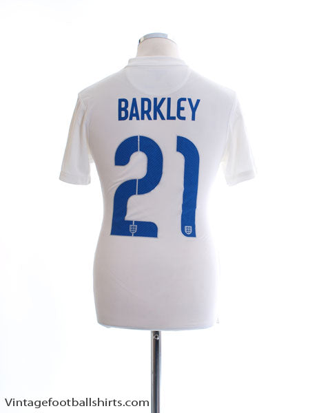2014-15 England Player Issue 'Authentic' Home Shirt Barkley #21 S Football Shirt