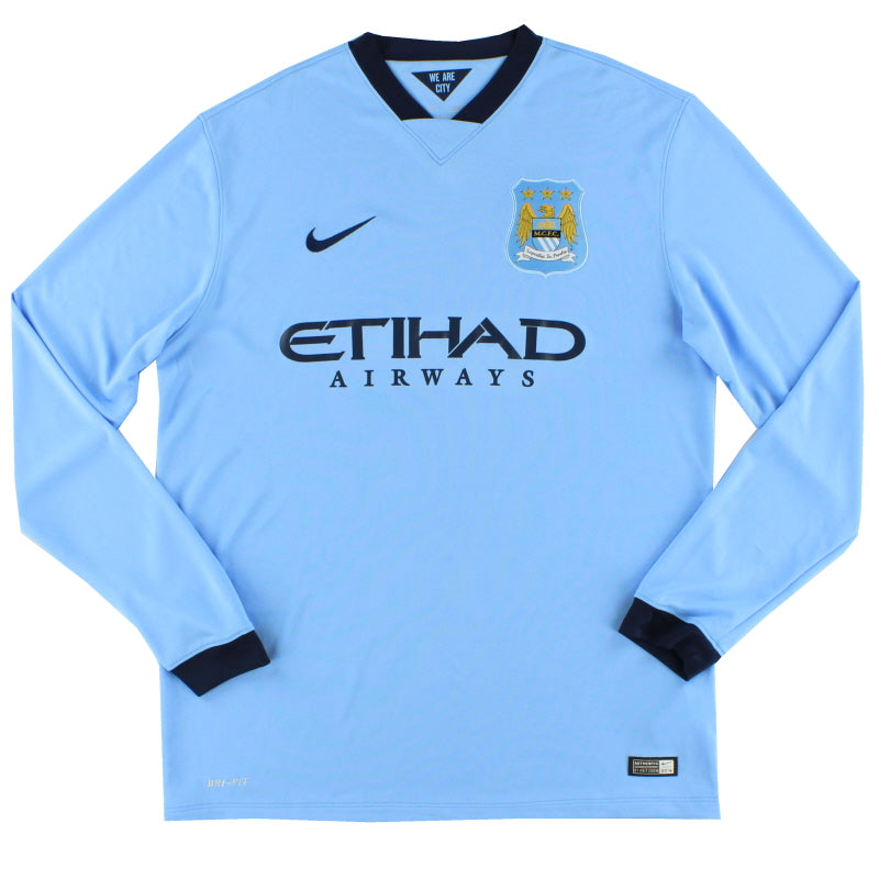 2014-15 Manchester City Home Shirt L/S L Football Shirt