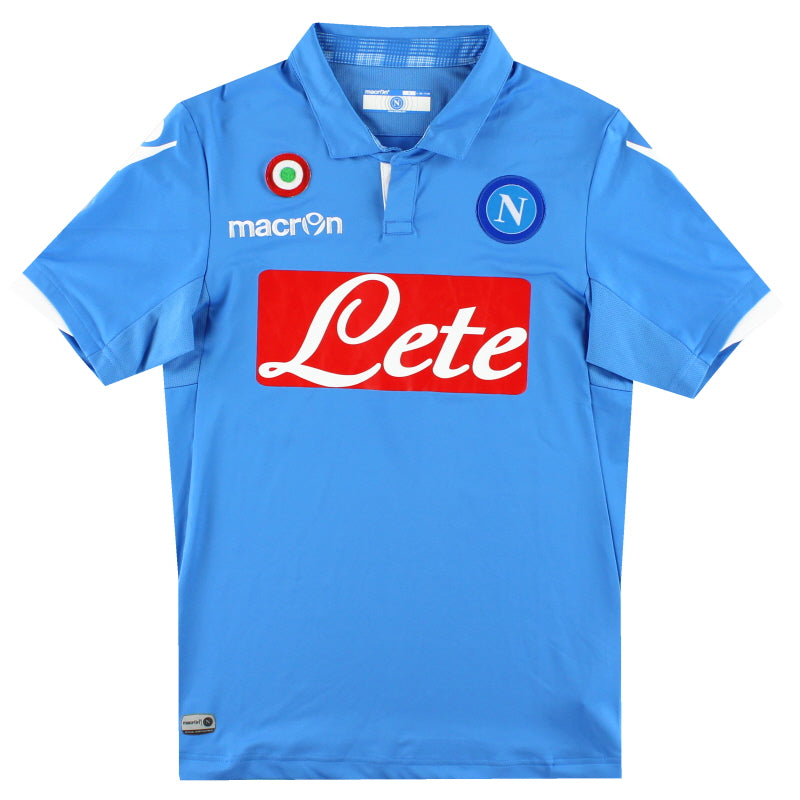 2014-15 Napoli Macron Home Shirt S Football Shirt