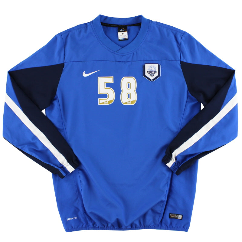 2014-15 Preston Player Nike Issue Midlayer Training Top #58 L Training Top
