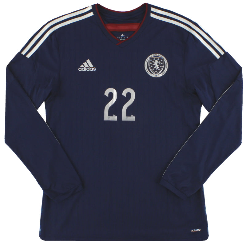 2014-15 Scotland adidas adizero Player Issue Home Shirt L/S #22 *As New* L Football Shirt