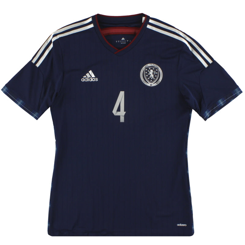 2014-15 Scotland adidas adizero Player Issue Home Shirt #4 *As New* M Football Shirt