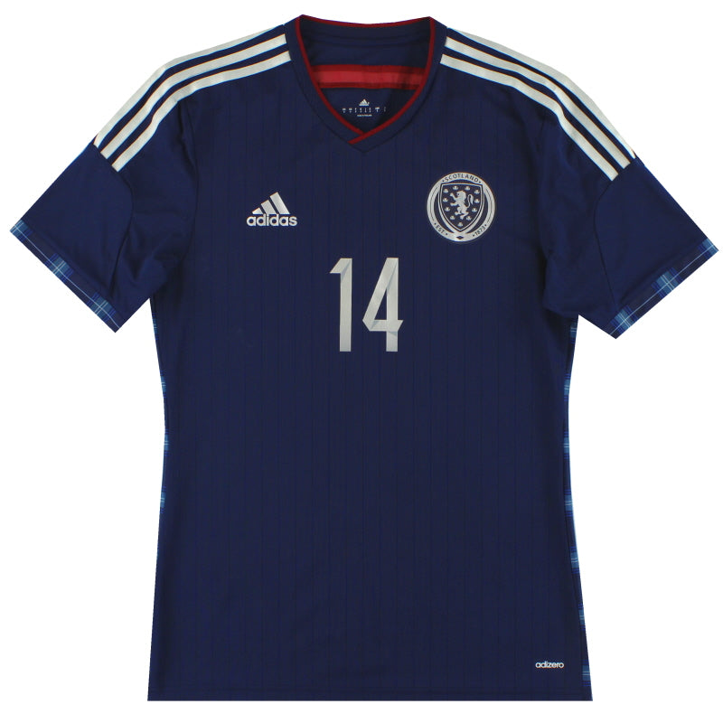 2014-15 Scotland adidas adizero Player Issue Home Shirt #14 M Football Shirt