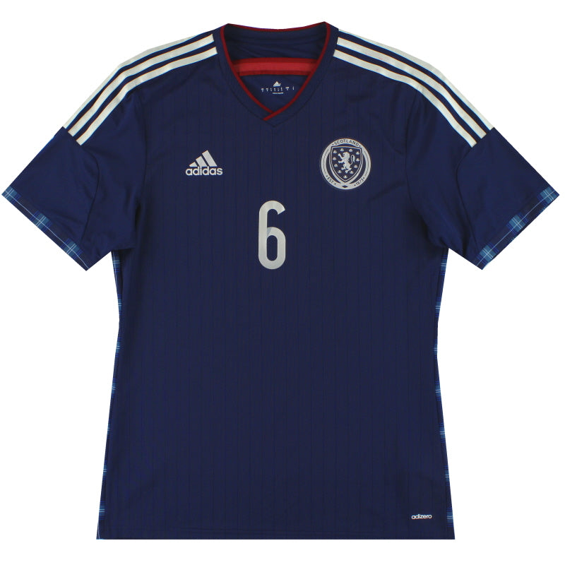 2014-15 Scotland adidas adizero Player Issue Home Shirt #6 L Football Shirt