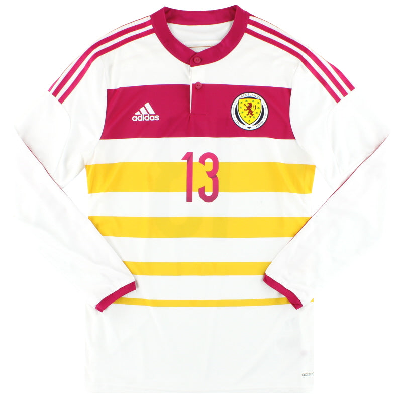 2014-15 Scotland adidas Player Issue adizero Away Shirt #13 L/S *As New* L Football Shirt