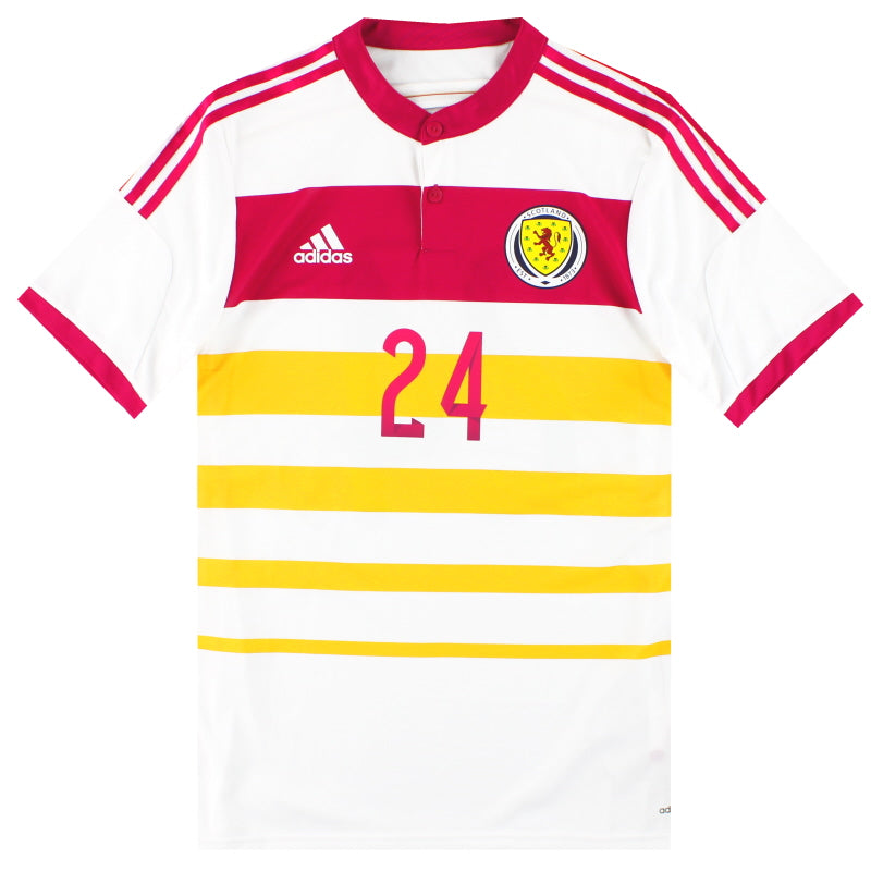 2014-15 Scotland adidas Player Issue adizero Away Shirt #24 *As New* M Football Shirt