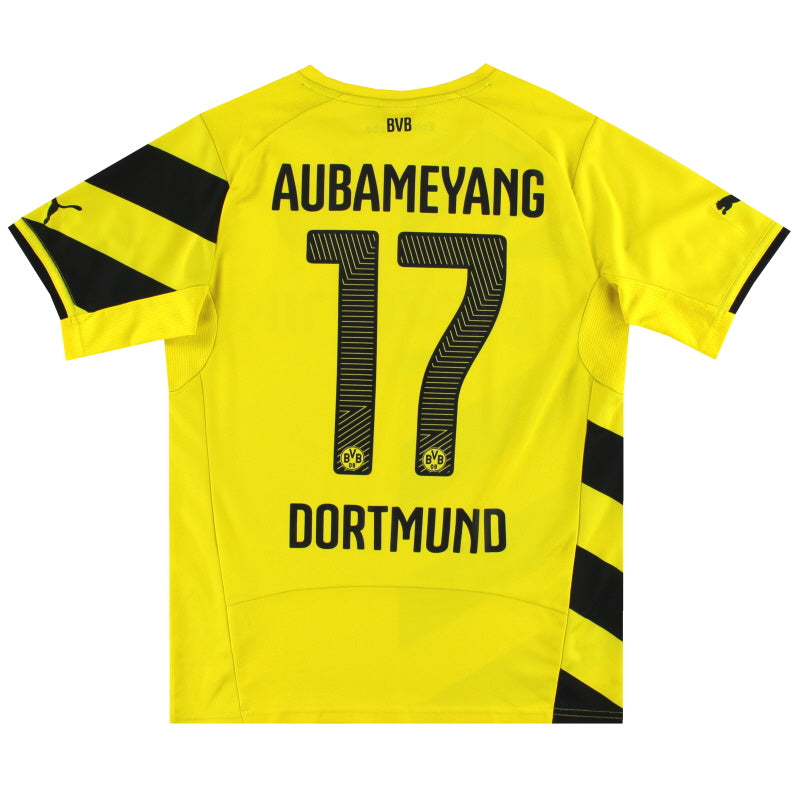 2014-16 Borussia Dortmund Puma Home Shirt Aubameyang #17 S Football Shirt