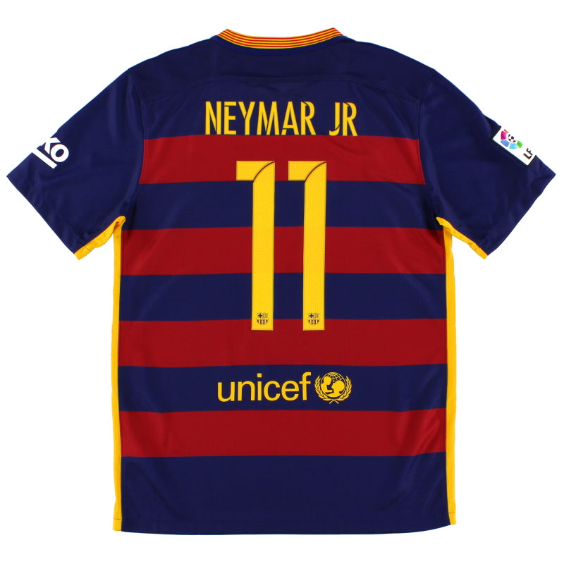 2015-16 Barcelona Home Shirt Neymar Jr #11 *Mint* M Football Shirt