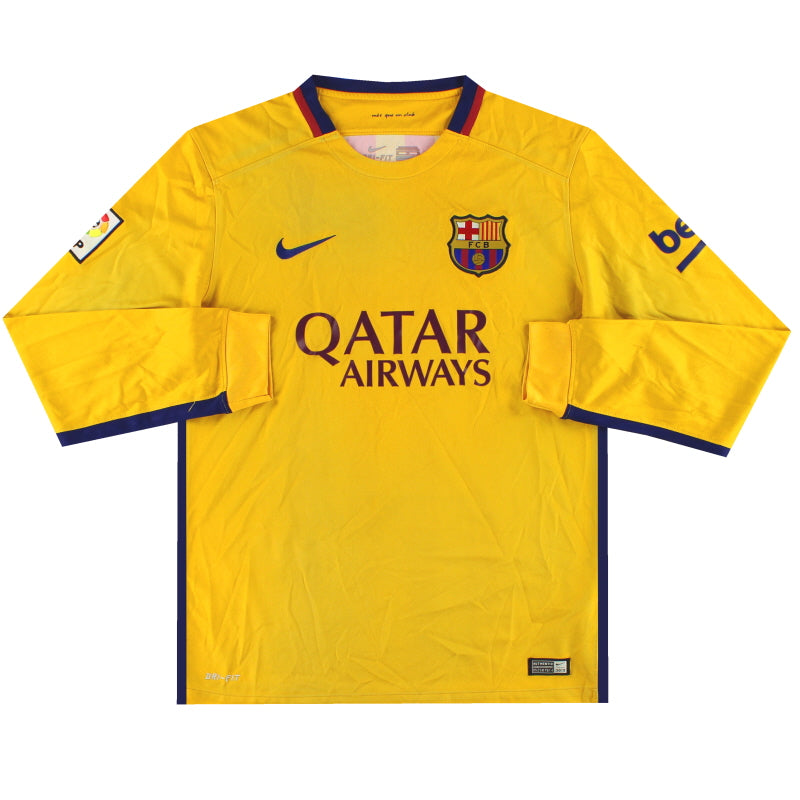 2015-16 Barcelona Nike Away Shirt L/S M Football Shirt