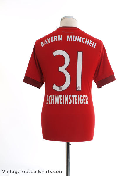 2015-16 Bayern Munich Home Shirt Schweinsteiger #31 M Football Shirt