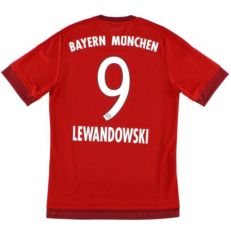 2015-16 Bayern Munich Home Shirt Lewandowski #9 *Mint* S Football Shirt