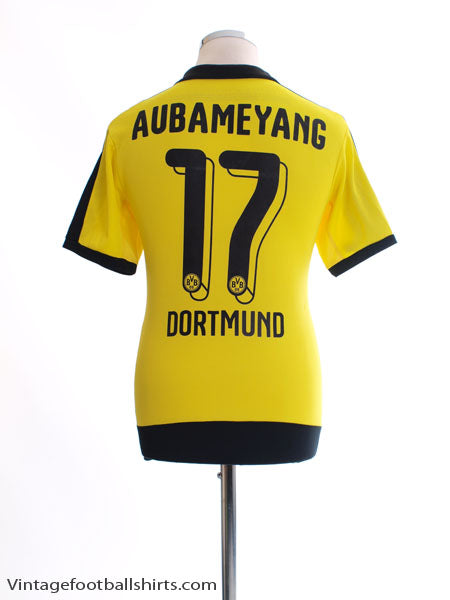 2015-16 Borussia Dortmund Home Shirt Aubameyang #17 S Football Shirt