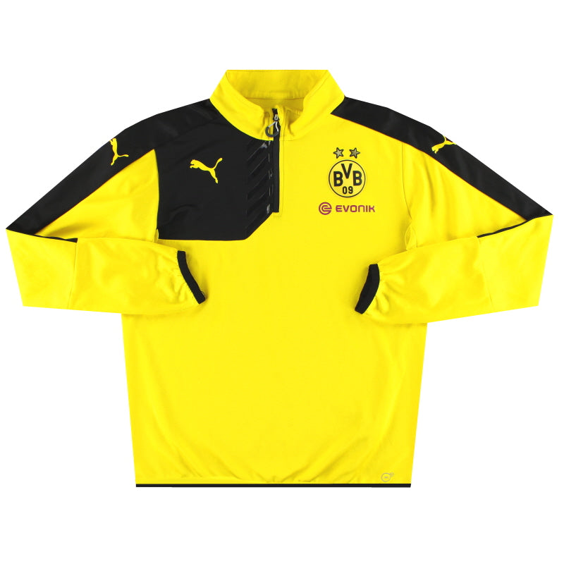2015-16 Borussia Dortmund Puma 1/4 Zip Training Sweat Top L Football Shirt