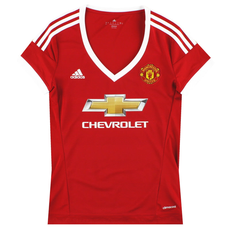 2015-16 Manchester United adidas Women's Home Shirt S Football Shirt