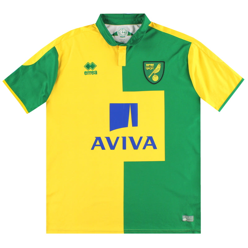 2015-16 Norwich City Errea Home Shirt XL Football Shirt