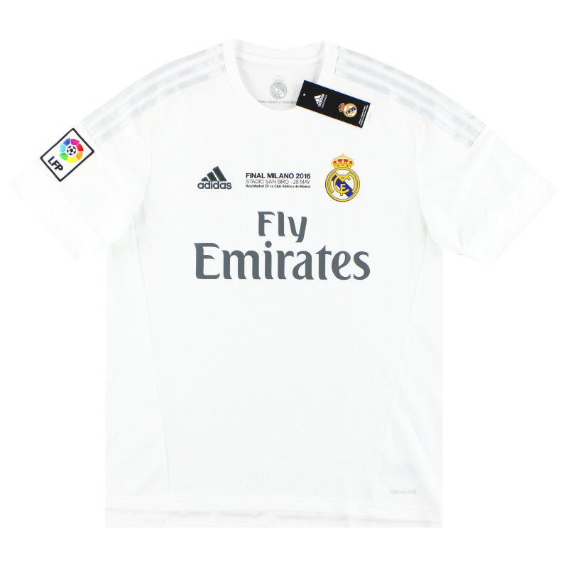 2015-16 Real Madrid adidas 'CL Final' Home Shirt *w/tags* L Football Shirt
