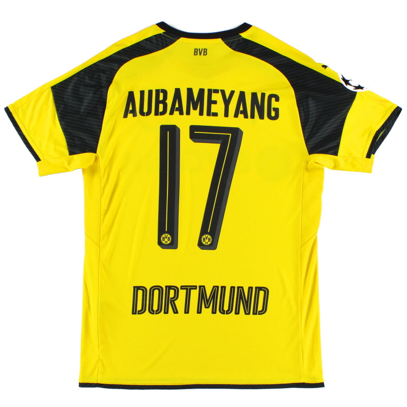 2016-17 Borussia Dortmund CL Home Shirt Aubameyang #17 M Football Shirt