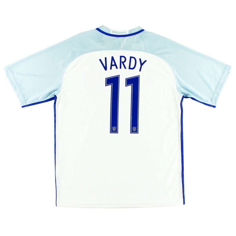 2016-17 England 'Authentic' Home Shirt Vardy #11 L Football Shirt