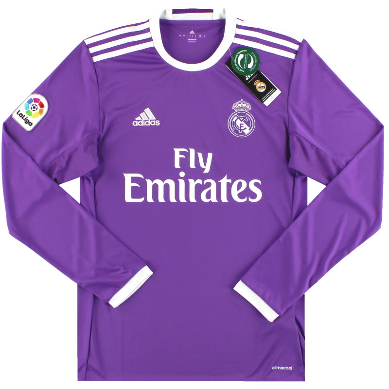 2016-17 Real Madrid adidas Away Shirt L/S *w/tags* S Football Shirt