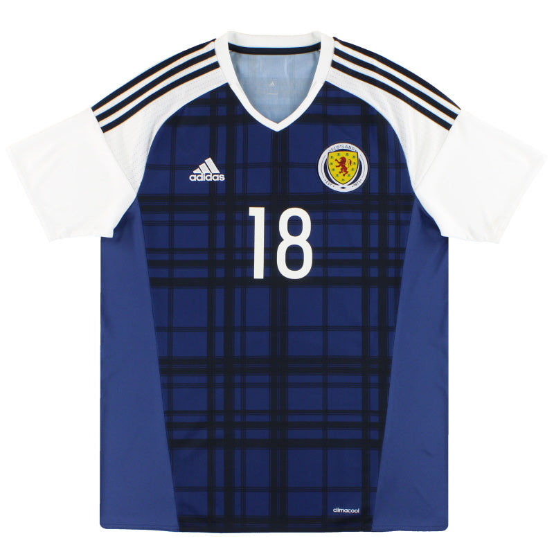 2016-17 Scotland adidas Player Issue Home Shirt #18 L Football Shirt