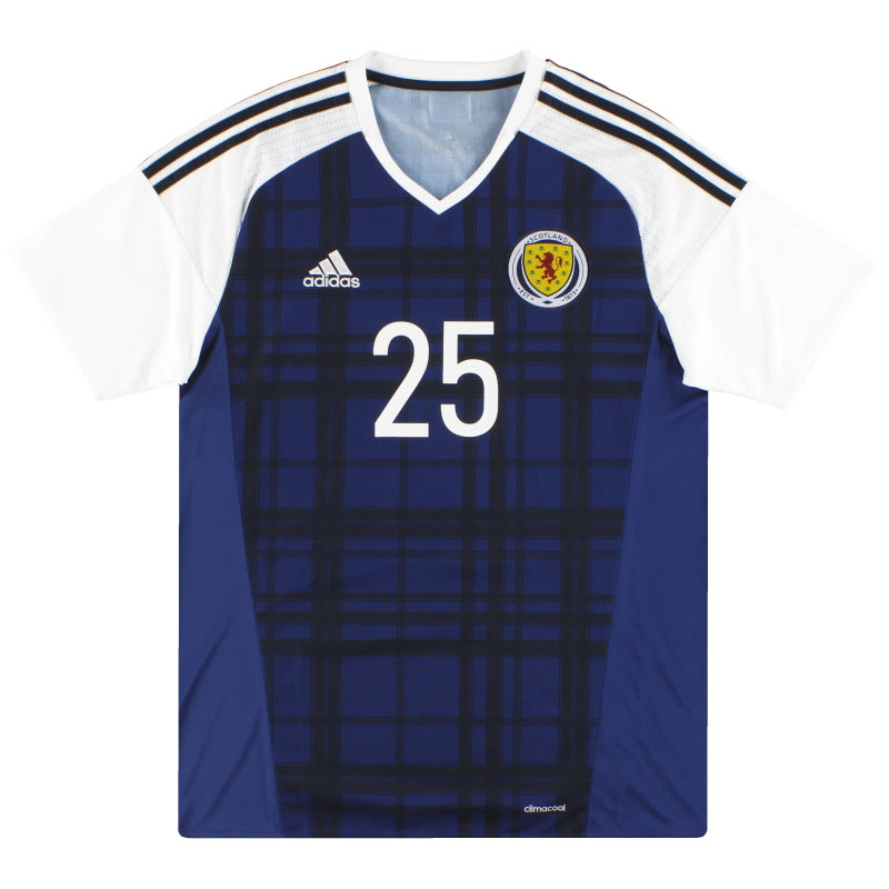 2016-17 Scotland adidas Player Issue Home Shirt #25 *As New* L Football Shirt