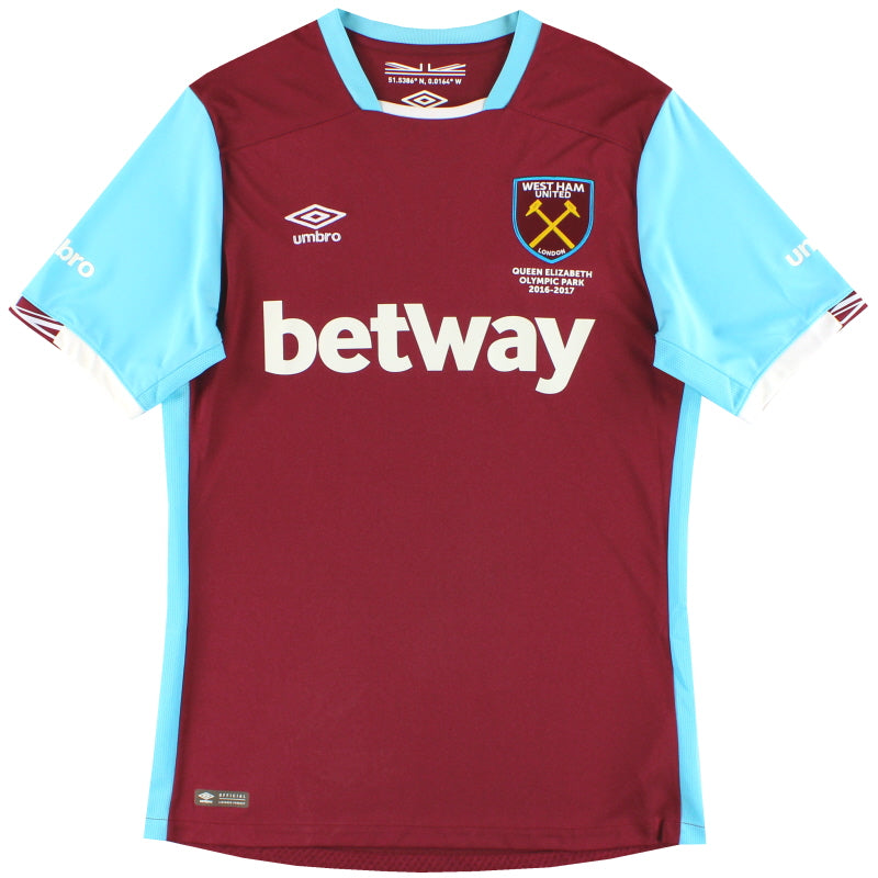 2016-17 West Ham Umbro Home Shirt *As New* XL Football Shirt