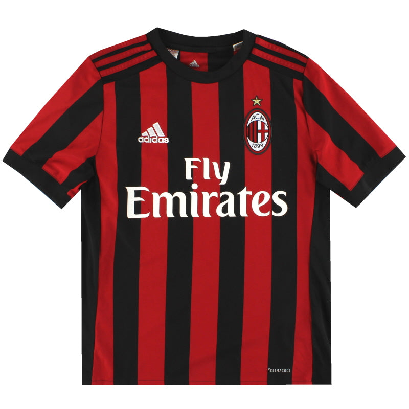 2017-18 AC Milan adidas Home Shirt L.Boys Football Shirt
