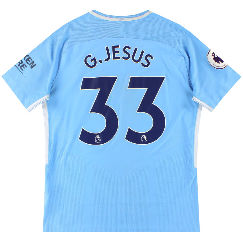 2017-18 Manchester City Nike Player Issue Home Shirt G.Jesus #33 L Football Shirt