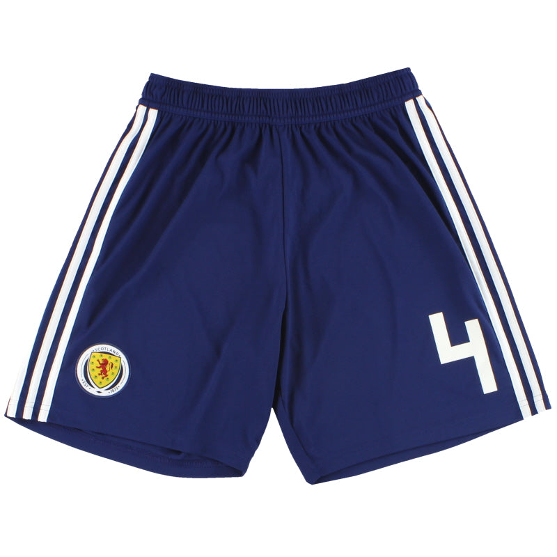 2017-18 Scotland adidas Player Issue Home Shorts #4 *As New* M Football Shorts