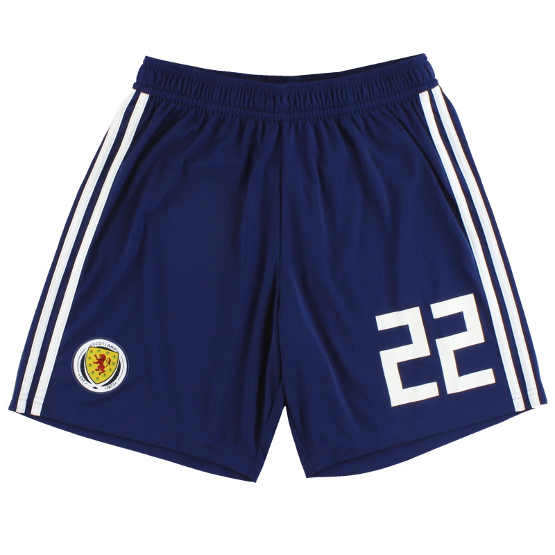 2017-18 Scotland adidas Player Issue Home Shorts #22 *As New* M Football Shorts