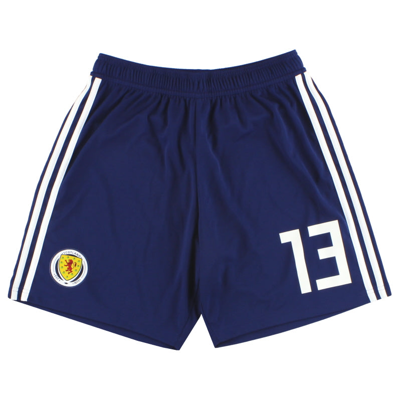 2017-18 Scotland adidas Player Issue Home Shorts #13 *As New* M Football Shorts